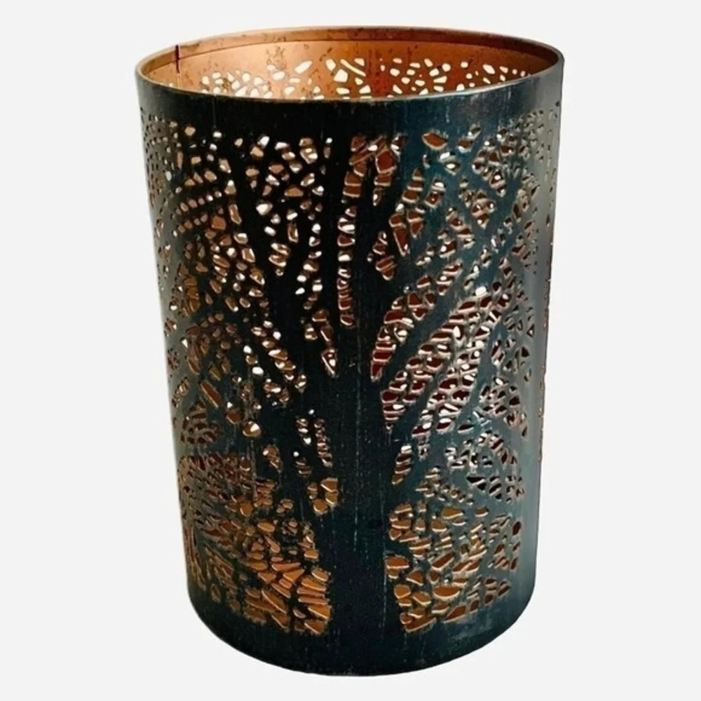 Noah's Ark Copper Plated Metal Lantern Candle Holder 5.75